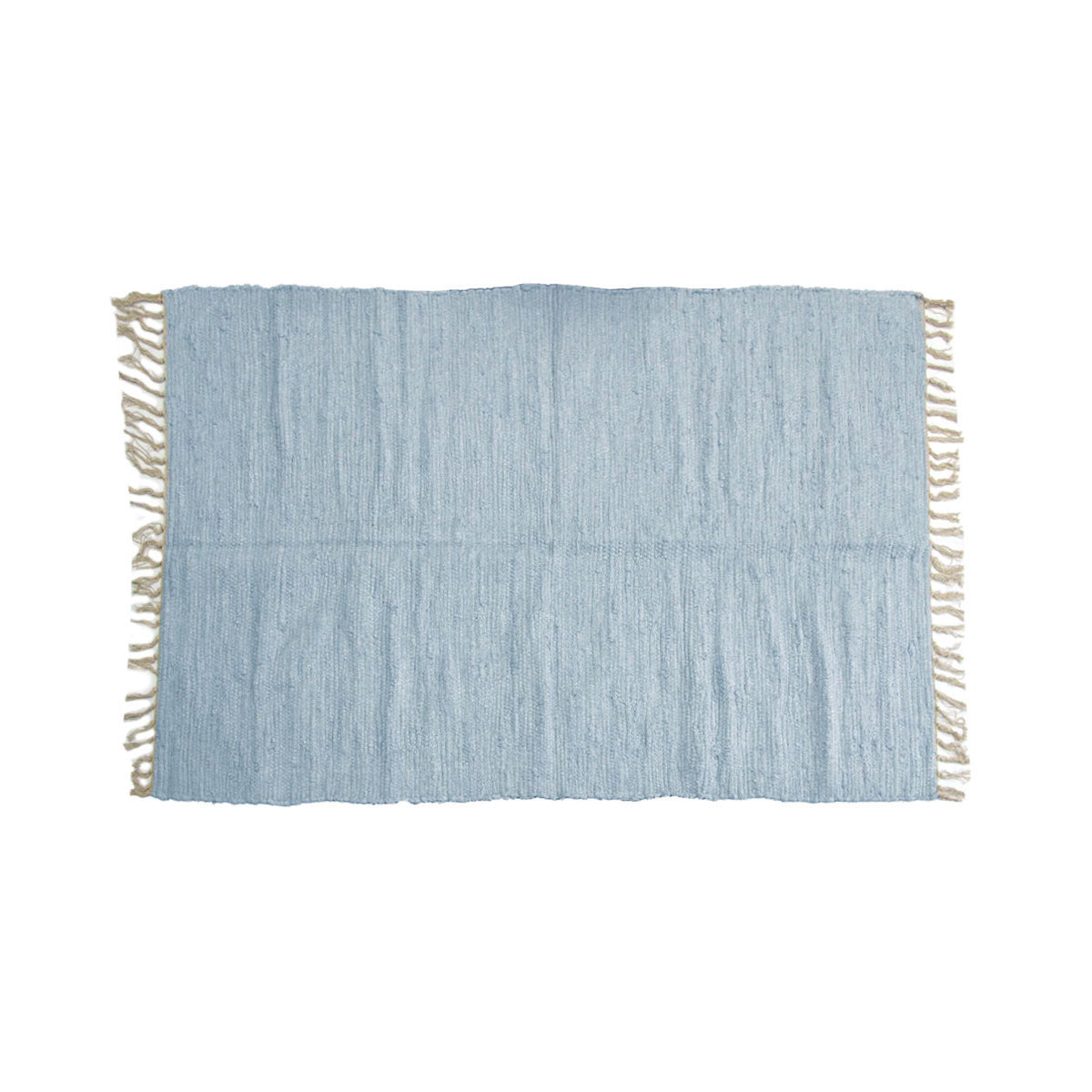 Large Chindi Cotton Handmade Floor Mat with Tassels 90 x 150 cm Sky V442-BZO-FLOORR-LARGECHINDI-SKY-RE