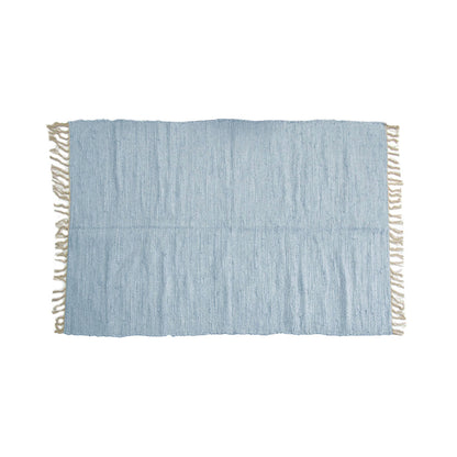 Large Chindi Cotton Handmade Floor Mat with Tassels 90 x 150 cm Sky V442-BZO-FLOORR-LARGECHINDI-SKY-RE