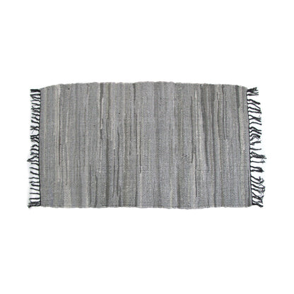 Tonal Chindi Cotton Handmade Floor Mat with Tassels 70 x 120 cm Grey V442-BZO-FLOORR-TONALCHINDI-GREY-RE