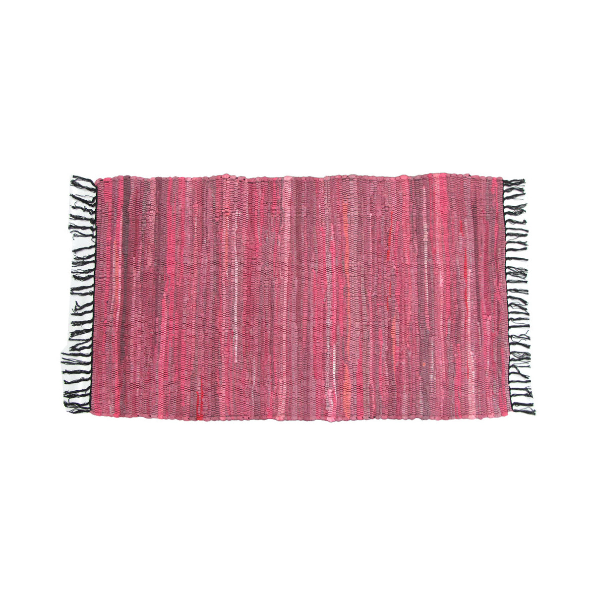 Tonal Chindi Cotton Handmade Floor Mat with Tassels 70 x 120 cm Pink V442-BZO-FLOORR-TONALCHINDI-PINK-RE