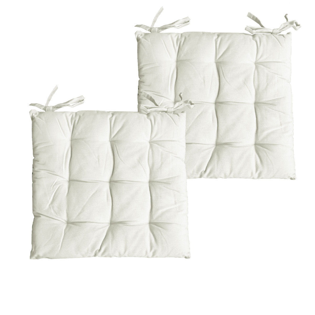 Set of 2 Colter Cotton Chair Pads Cream V442-BZO-MISC-PAIRCHAIRPAD-CREAM-SQ