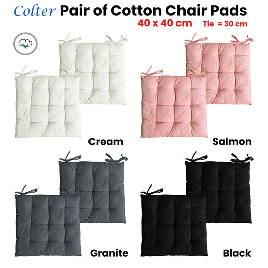 Set of 2 Colter Cotton Chair Pads Cream V442-BZO-MISC-PAIRCHAIRPAD-CREAM-SQ