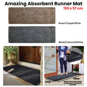 Amazing Absorbent Runner Mat 150 x 57 cm Black/Charcoal/White V442-BZO-MISC-RUNNERMAT-BLACK-RE
