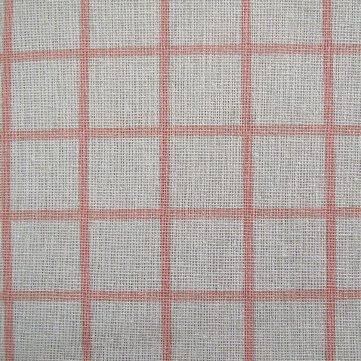 Cotton Grid Checks Oblong Table Cloth Coral 130 x 180cm V442-BZO-TABLEC-GRIDCHECKS180-CORAL-RE