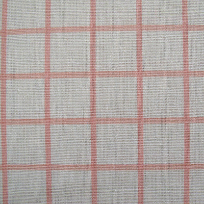 Cotton Grid Checks Oblong Table Cloth Coral 130 x 180cm V442-BZO-TABLEC-GRIDCHECKS180-CORAL-RE