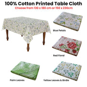 Cotton Green Palm Leaves Oblong Table Cloth 150 x 230cm V442-BZO-TABLEC-PALMLEAVES230-GREEN-RE
