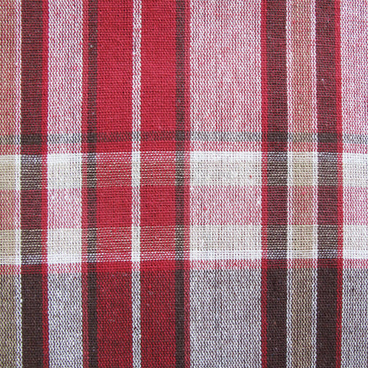 Cotton Plaid Checks Oblong Table Cloth Red 130 x 180cm V442-BZO-TABLEC-PLAIDCHECKS180-RED-RE