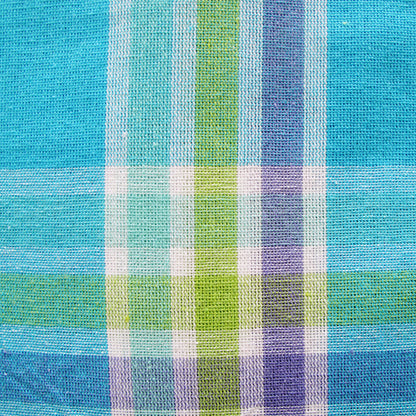 Cotton Plaid Checks Oblong Table Cloth Blue 150 x 230cm V442-BZO-TABLEC-PLAIDCHECKS230-BLUE-RE