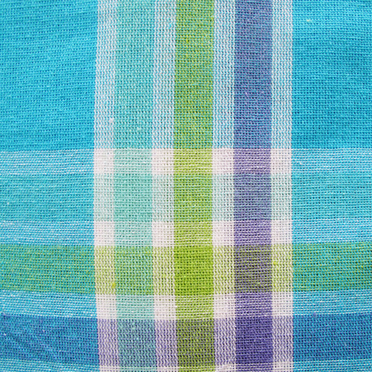 Cotton Plaid Checks Oblong Table Cloth Blue 150 x 230cm V442-BZO-TABLEC-PLAIDCHECKS230-BLUE-RE