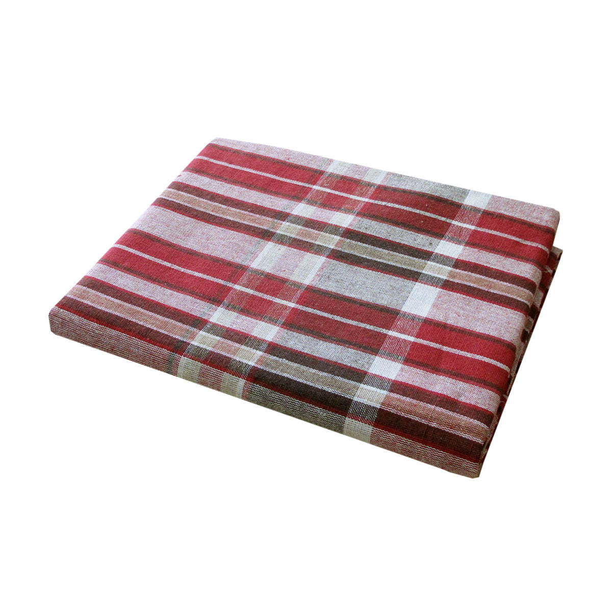 Cotton Plaid Checks Oblong Table Cloth Red 150 x 230cm V442-BZO-TABLEC-PLAIDCHECKS230-RED-RE