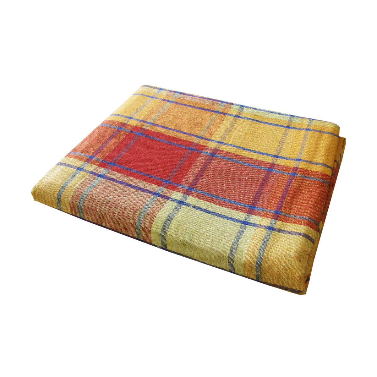 Cotton Plaid Checks Oblong Table Cloth Yellow 150 x 230cm V442-BZO-TABLEC-PLAIDCHECKS230-YELLOW-RE