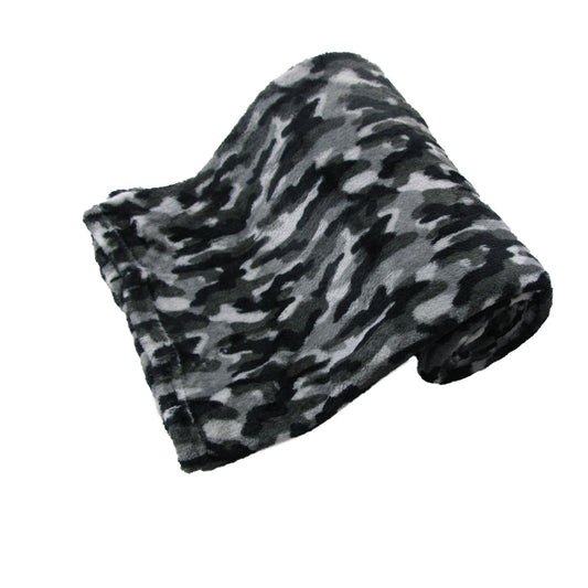 190GSM Boys Cool Ultra Soft Coral Fleece Throw 127 x 152cm Army Camouflage V442-BZO-THROW-CORALARMYCAMOUFLAGE-GREY-RE