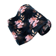 190GSM Fashion Printed Ultra Soft Coral Fleece Throw 127 x 152cm Roxy V442-BZO-THROW-CORALROXY-NAVY-RE
