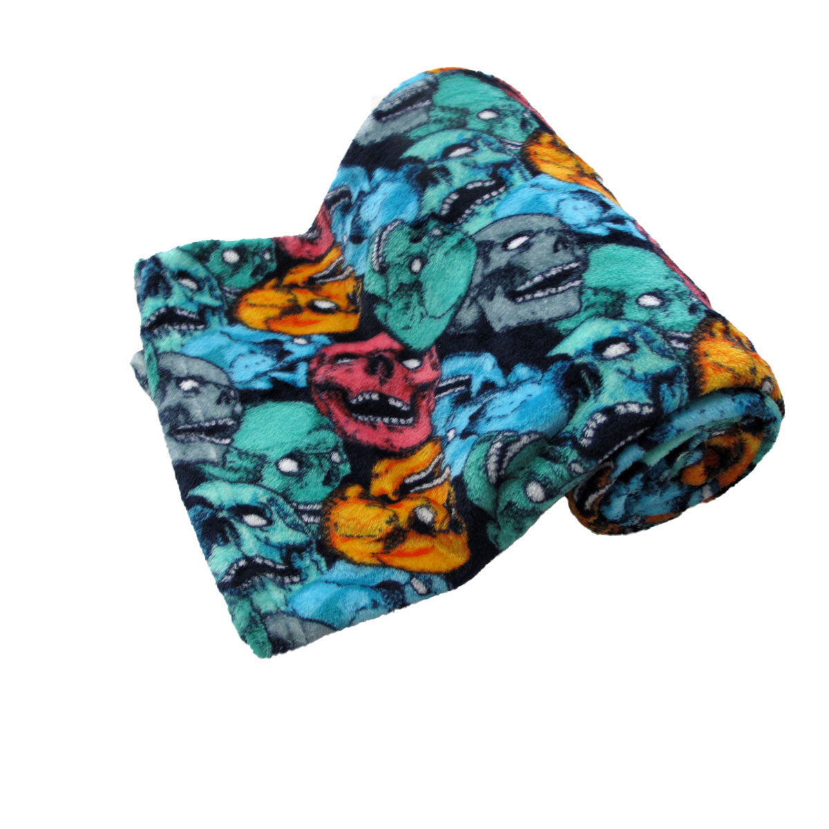 190GSM Boys Cool Ultra Soft Coral Fleece Throw 127 x 152cm Screaming Skulls V442-BZO-THROW-CORALSCREAMINGSKULLS-MULTI-RE