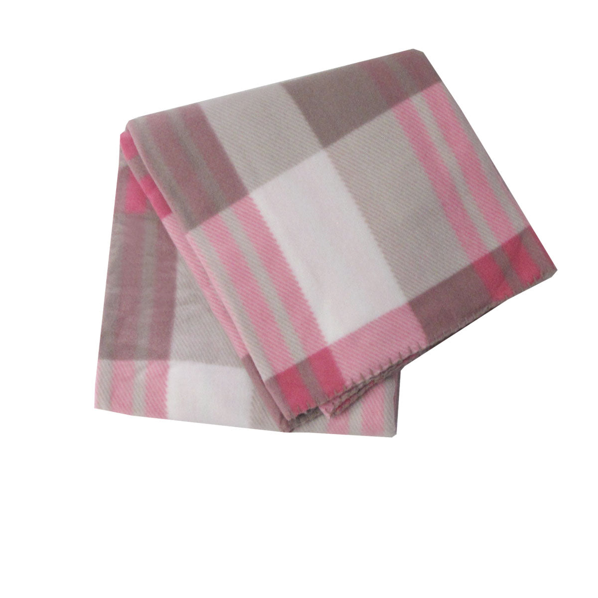 180GSM Extra Large Polar Fleece Throw Blanket 150 x 200cm Plaid Pink V442-BZO-THROW-PLAIDPOLAR-PINK-RE