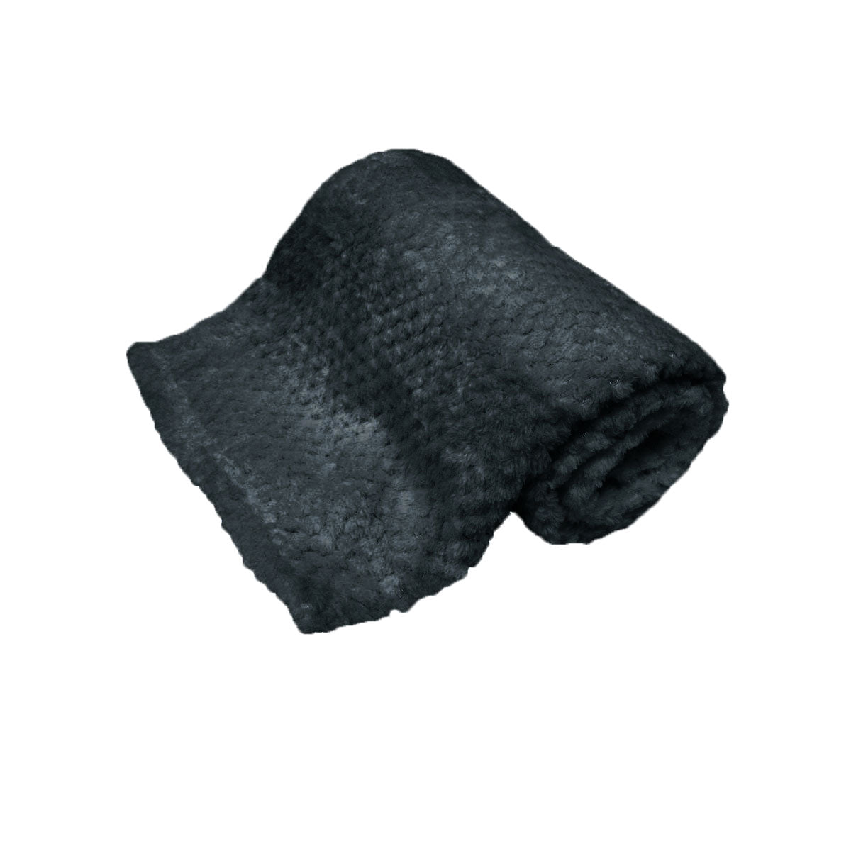 180GSM Soft Popcorn Coral Fleece Throw Rug 127 x 152cm Charcoal V442-BZO-THROW-POPCORN-CHARCOAL-RE