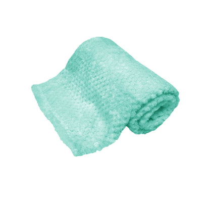 180GSM Soft Popcorn Coral Fleece Throw Rug 127 x 152cm Light Turquoise V442-BZO-THROW-POPCORN-TURQUOISE-RE
