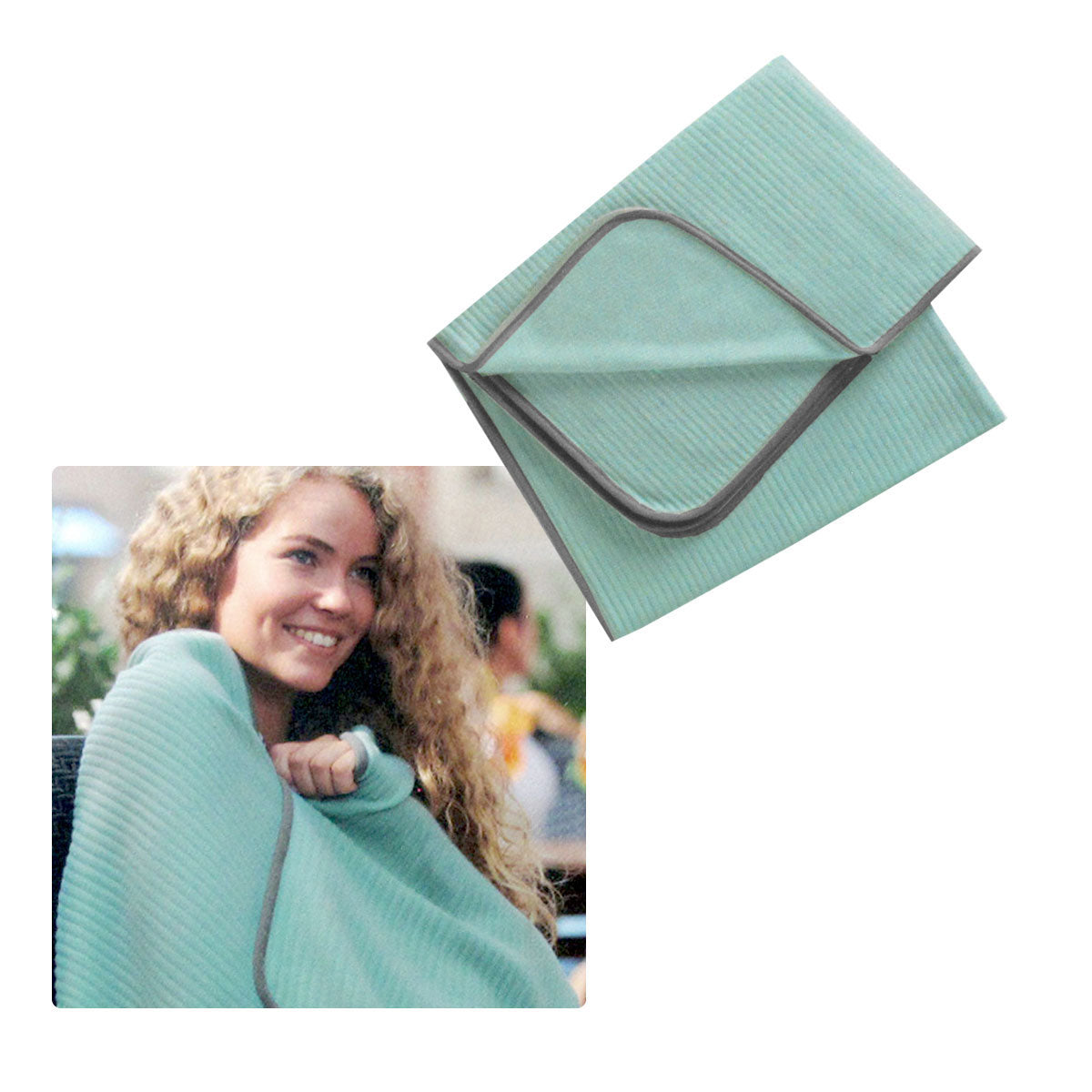 250GSM Ribbed Polar Fleece Throw 100 x 150cm Seafoam V442-BZO-THROW-RIBBEDPOLAR-SEAFOAM-RE