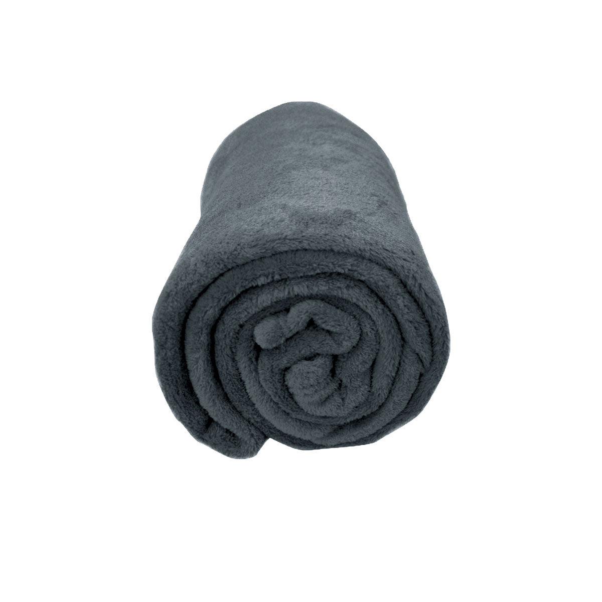Solid Colour Soft Coral Fleece Throw Rug 127 x 152 cm Charcoal V442-BZO-THROW-SOLIDCORALFLEECE-CHARCOAL-RE