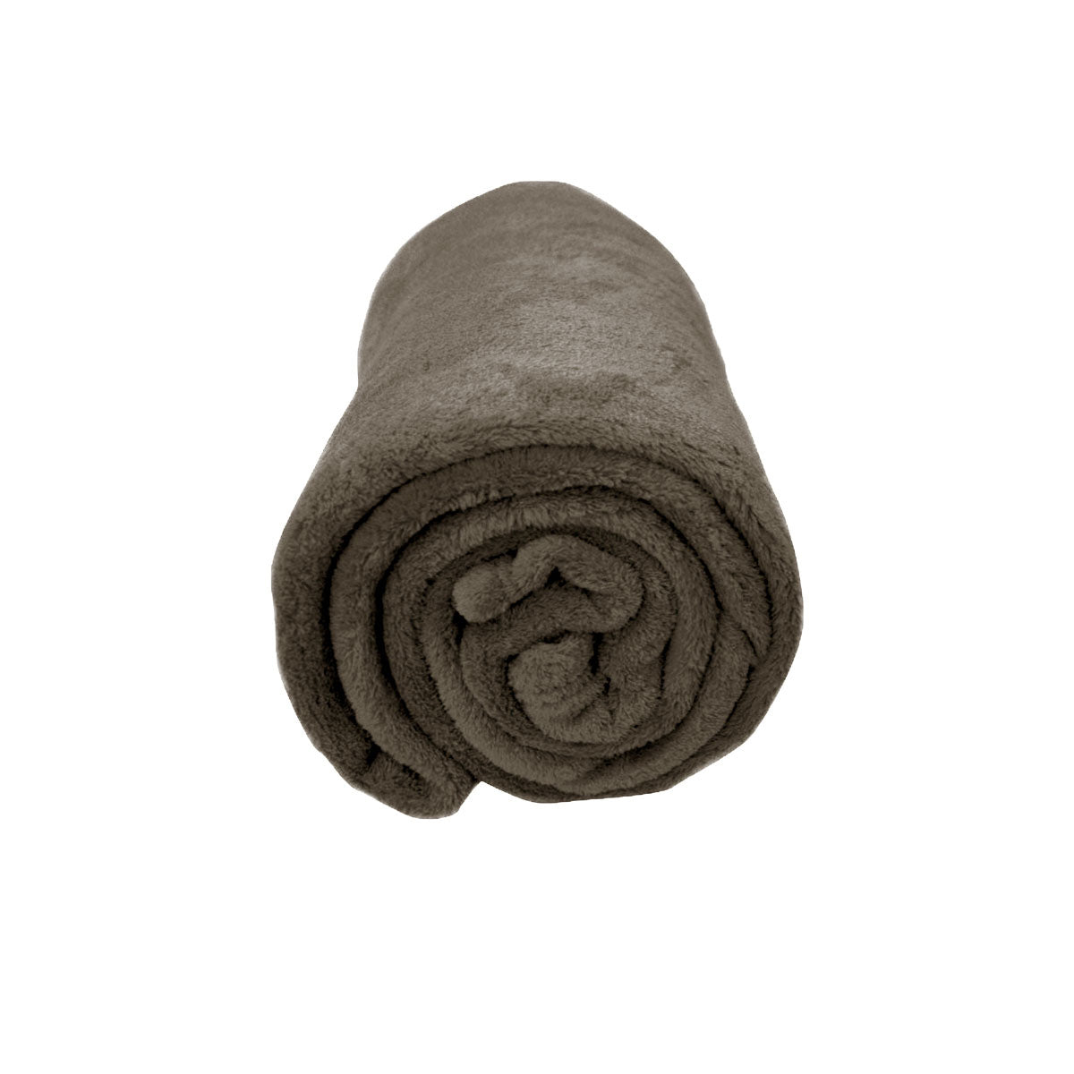 Solid Colour Soft Coral Fleece Throw Rug 127 x 152 cm Walnut V442-BZO-THROW-SOLIDCORALFLEECE-WALNUT-RE