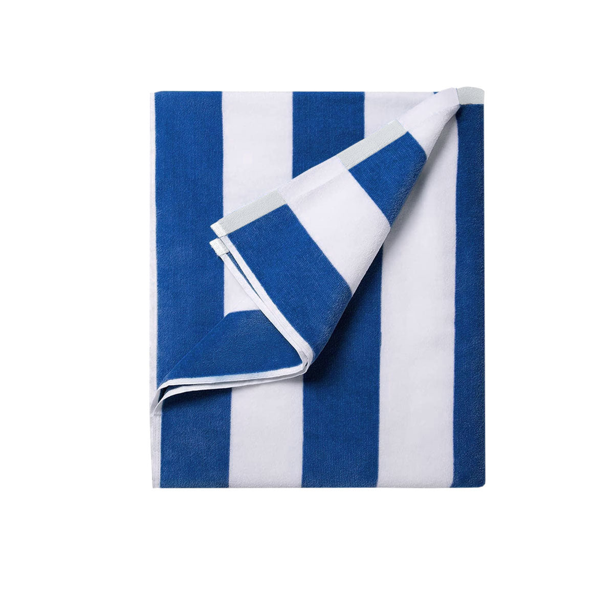 400GSM Cabana Stripe Cotton Polyester Beach Towel Blue V442-BZO-TOWEL-CABANA-BLUE-RE