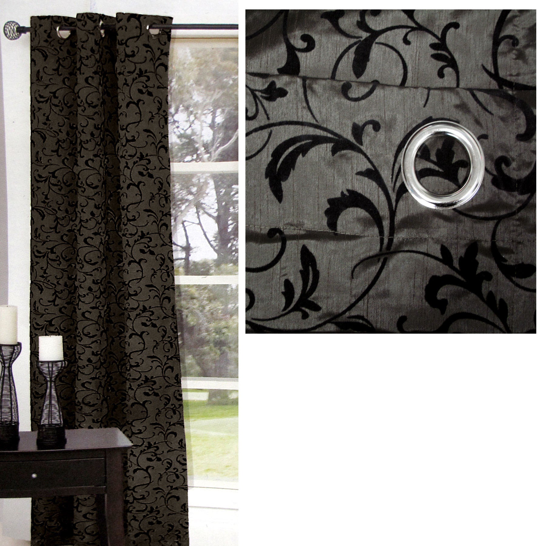 One Piece of Options Flocking Unlined Curtain 110 x 213 cm Charcoal V442-CAP-CURTAIN-OPTIONSFLOCKING-CHARCOAL-RE