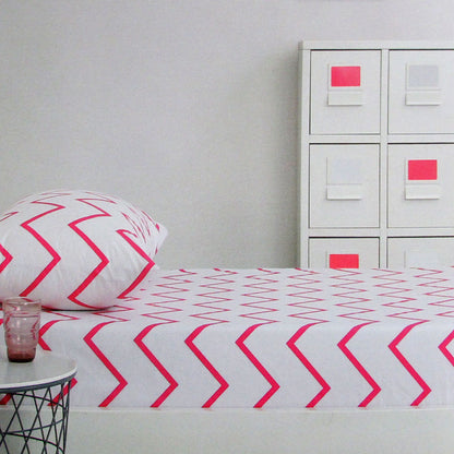 250TC Tribal Dream 100% Cotton Fitted Combo Set Single V442-CAP-FITTEDSS-TRIBALDREAM-PINK-SB