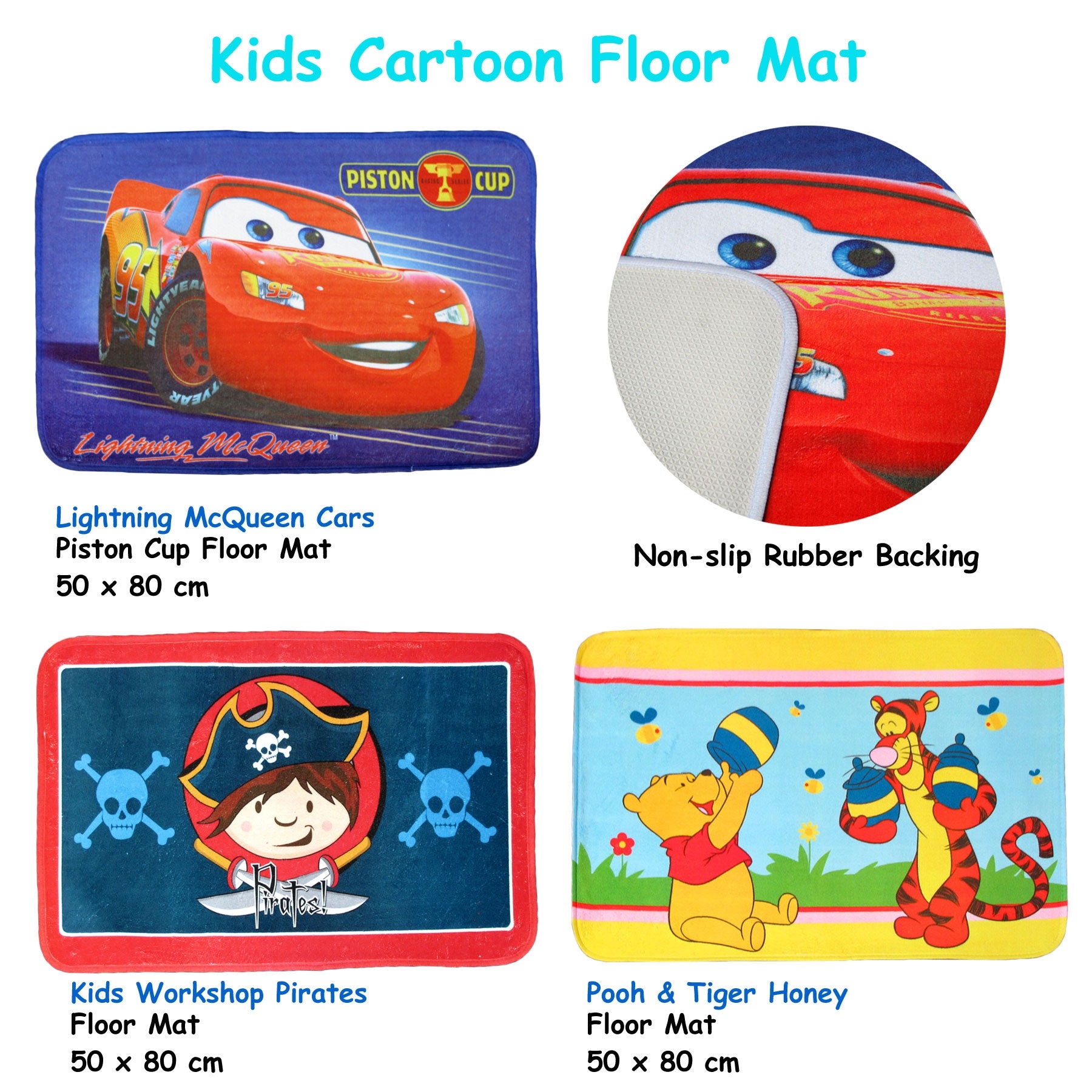 Kids Floor Mat Pooh & Tigher Honey V442-CAP-FLOORR-POOHTIGHERHONEY-MULTI-RE