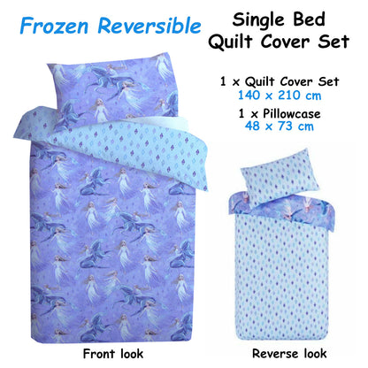 Caprice Disney Frozen Elsa Reversible Licensed Quilt Cover Set Single V442-CAP-QUILTCS-FROZEN6311-LILAC-SB