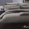 Geometric Tuck Linen Polyester Cotton Quilt Cover Set Queen V442-CAP-QUILTCS-GEOMETRIC-LINEN-QS
