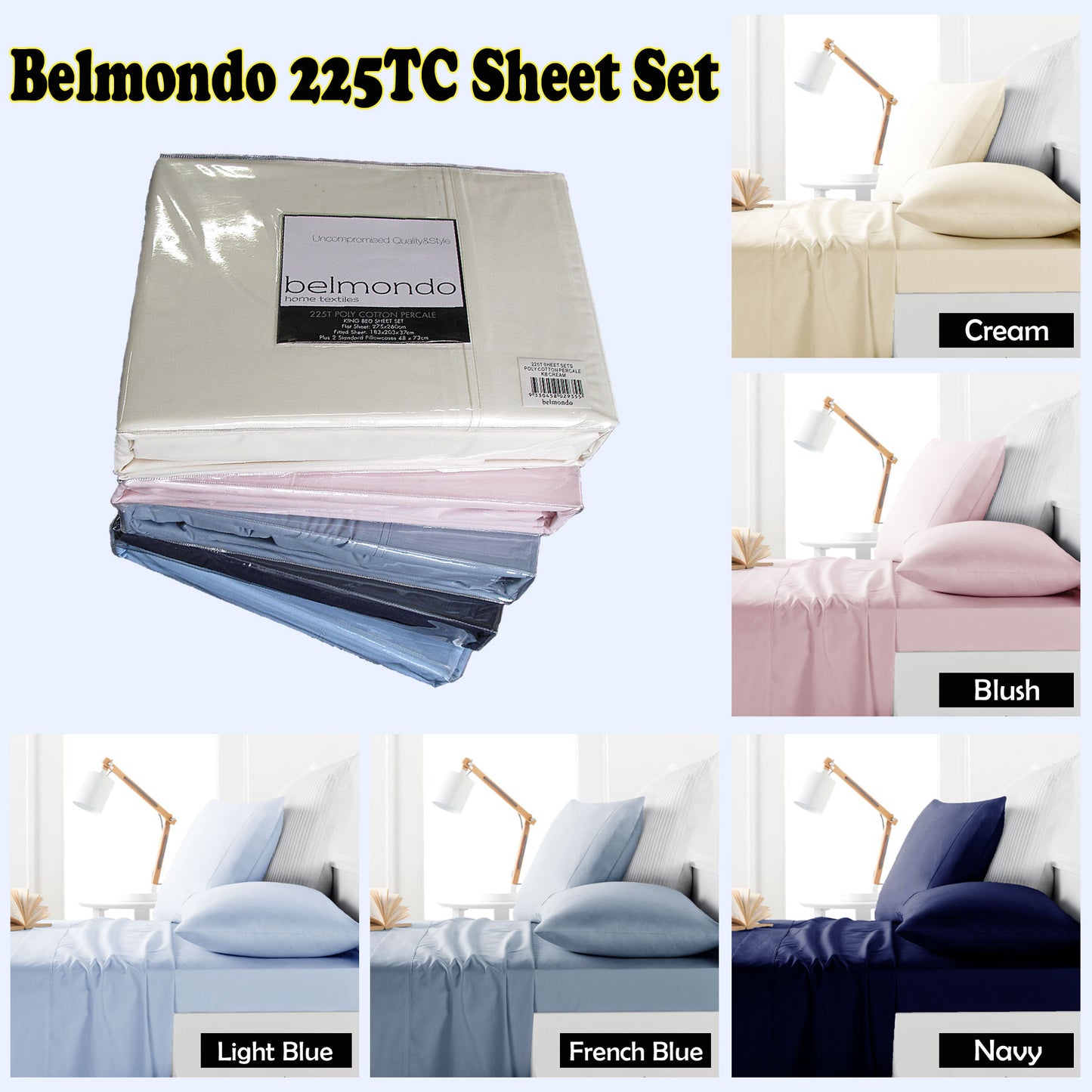 Belmondo 225TC Sheet Set Blush - King V442-CAP-SHEETS-225TC-BLUSH-KI