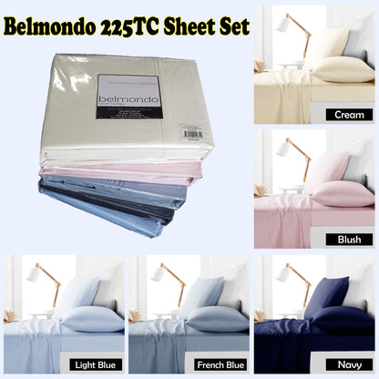 Belmondo 225TC Sheet Set Light Blue - King V442-CAP-SHEETS-225TC-LIGHTBLUE-KI