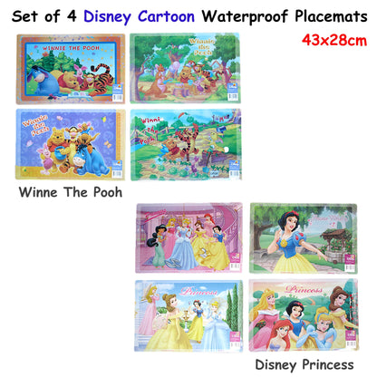 Disney Set of 4 Disney Cartoon Waterproof Placemats Princess V442-CAP-TABLEPLACEMAT-PRINCESS-MULTI-RE
