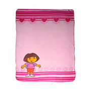 Caprice Polar Fleece Throw Rug Dora Explorer Thick and Embroidered Pink Heart 127 x 152 cm V442-CAP-THROW-DORAHEART-PINK-RE