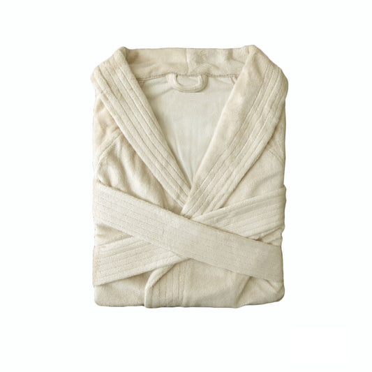 Phase 2 Suede-Mink Bath Robe Ecru V442-END-BATHROBE-SUEDEMINK-ECRU-SH
