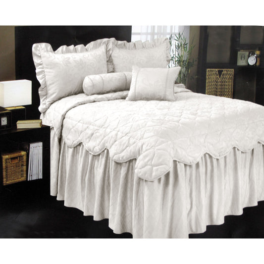 Phase 2 Magnifico Antique White Jacquard Bedspread Set Queen V442-END-BEDSPREAD-MAGNIFICO-WHITE-QS