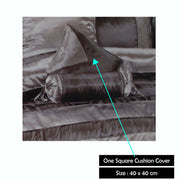 Boudoir Caledonia Black Silver Square Cushion Cover V442-END-CUSHIONC-CALEDONIA-BLACK-SQ