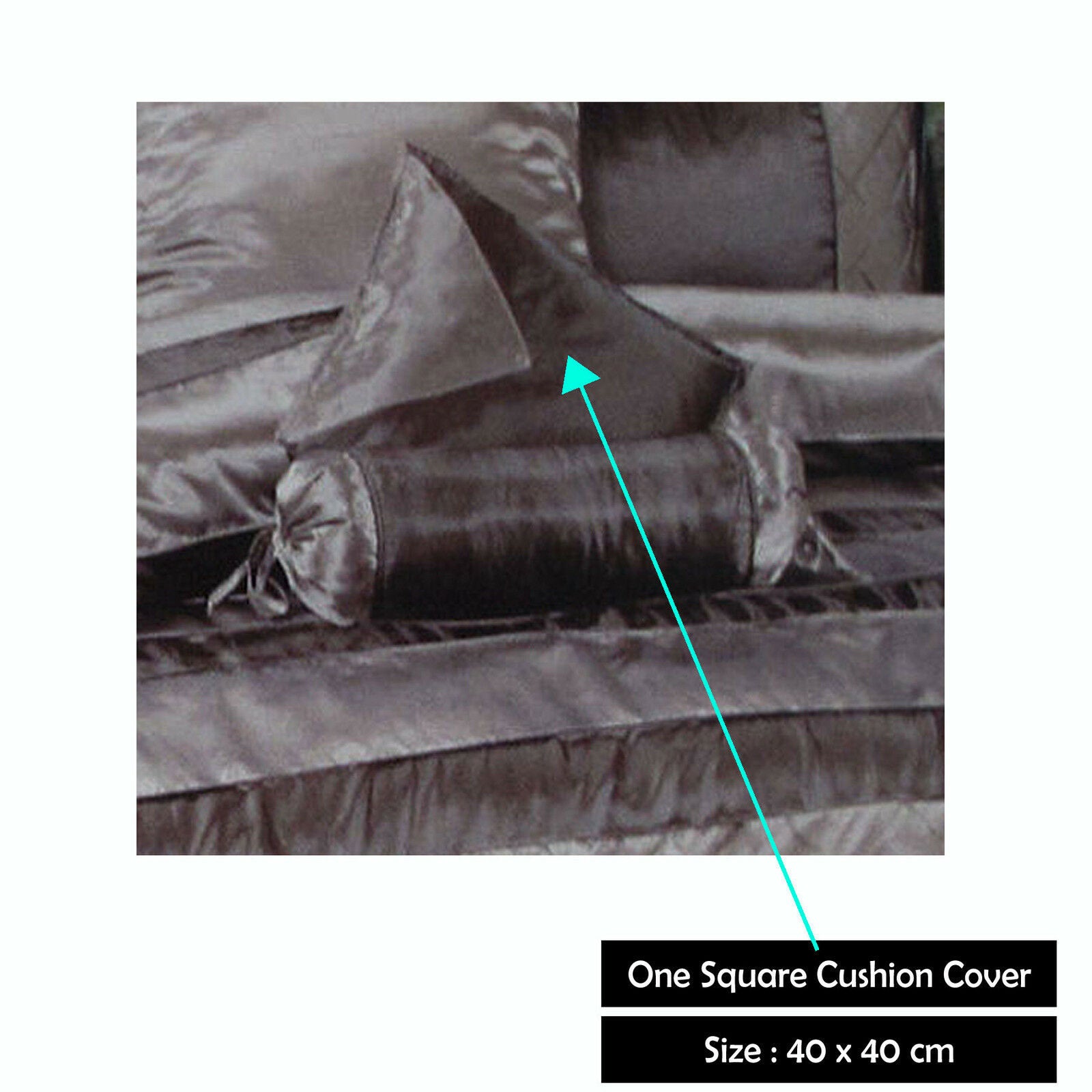 Boudoir Caledonia Black Silver Square Cushion Cover V442-END-CUSHIONC-CALEDONIA-BLACK-SQ