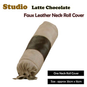 Studio Latte Chocolate Faux Leather - Neckroll Cover V442-END-NECKROLLC-STUDIO-CHOCOLATE-SH