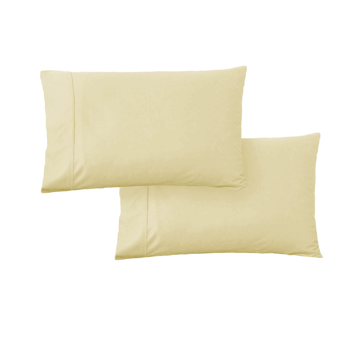 420TC Pair of Wrinkle Free No Flap Queen Pillowcases Pale Gold V442-END-PILLOWC-420TCNOFLAP-PALEGOLD-QS