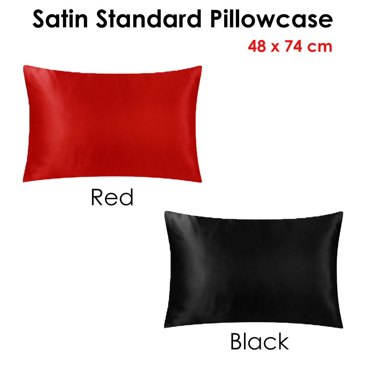 Satin Standard Pillowcase Red V442-END-PILLOWC-SATIN-RED-ST
