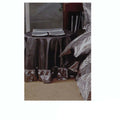 Boudoir Caledonia Black Silver Round Tablecloth V442-END-TABLEC-CALEDONIA-BLACK-RD