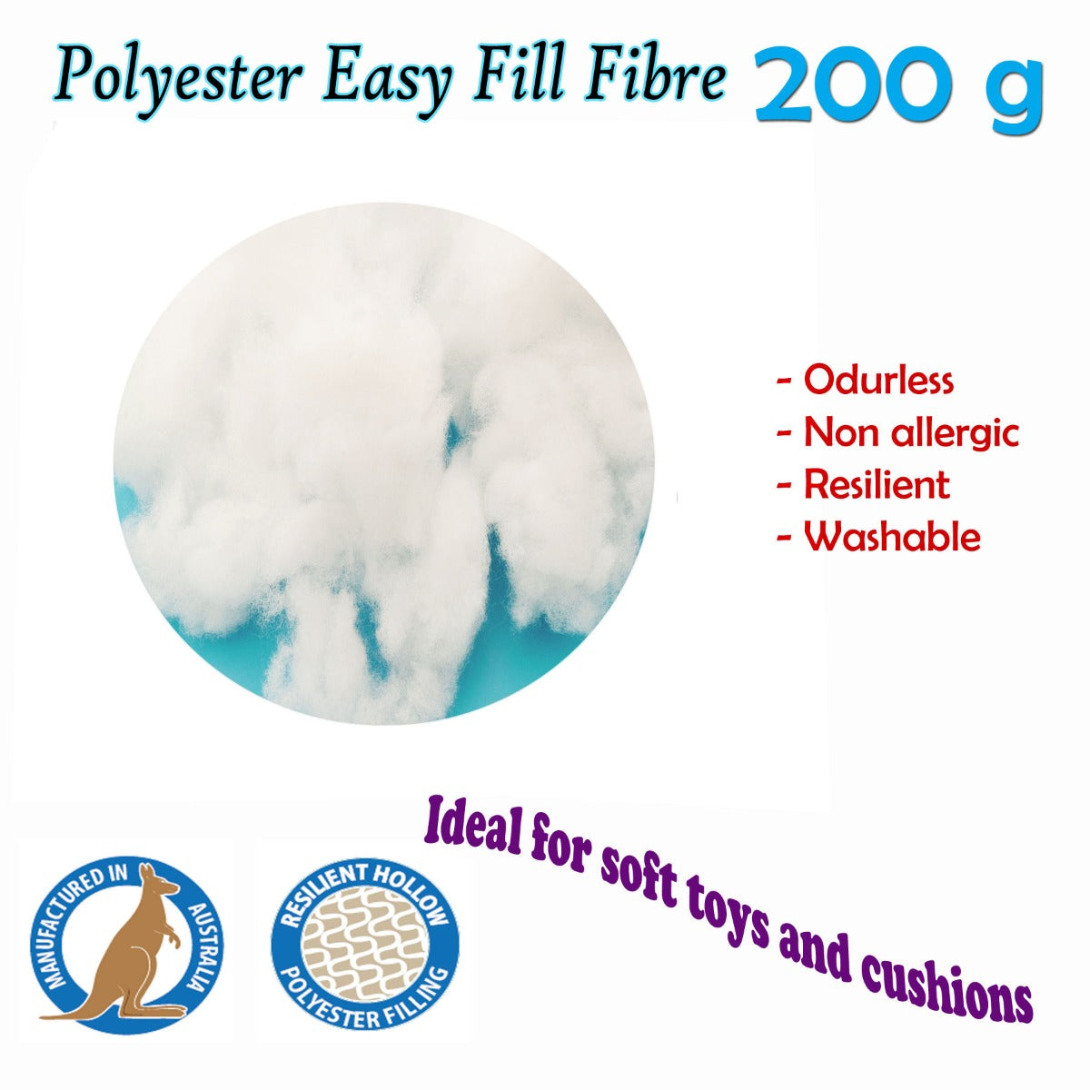 Easyrest Easy Fill Fibre 200 Gram V442-ERT-CUSHION-EASYFILL200G-WHITE-SH