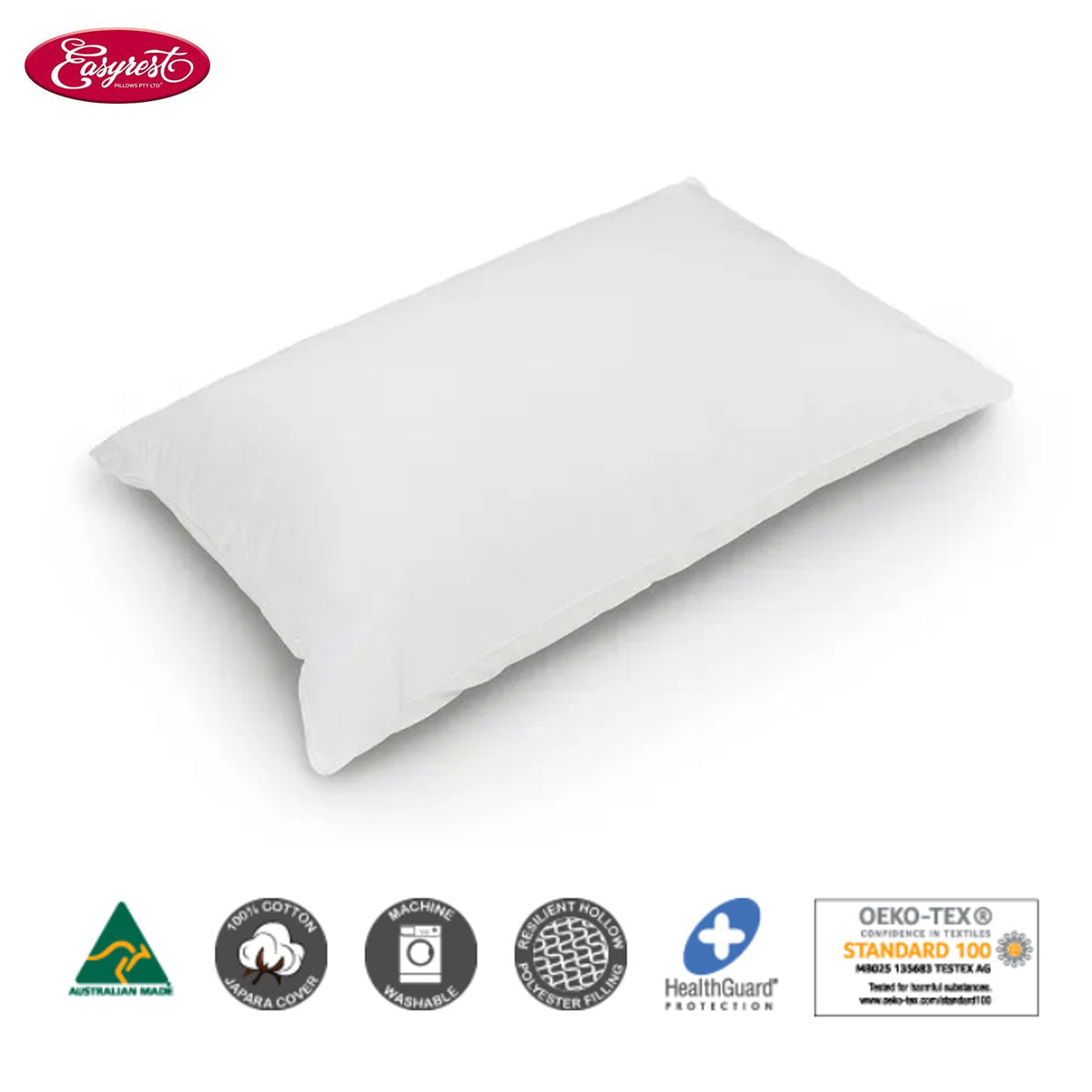 Easyrest BioFresh Allergy Sensitive Medium Standard Pillow 48 x 73 cm V442-ERT-PILLOW-BIOFRESHMEDIUM-WHITE-ST