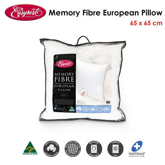 Easyrest Memory Fibre European Pillow 65 x 65 cm V442-ERT-PILLOW-MEMORYFIBRE-WHITE-EU