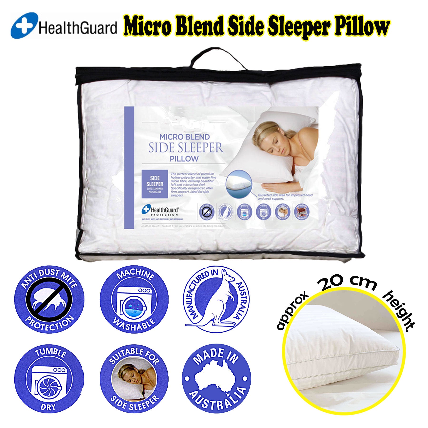 Easyrest Micro Blend Side Sleeper Pillow V442-ERT-PILLOW-SIDESLEEPER-WHITE-ST