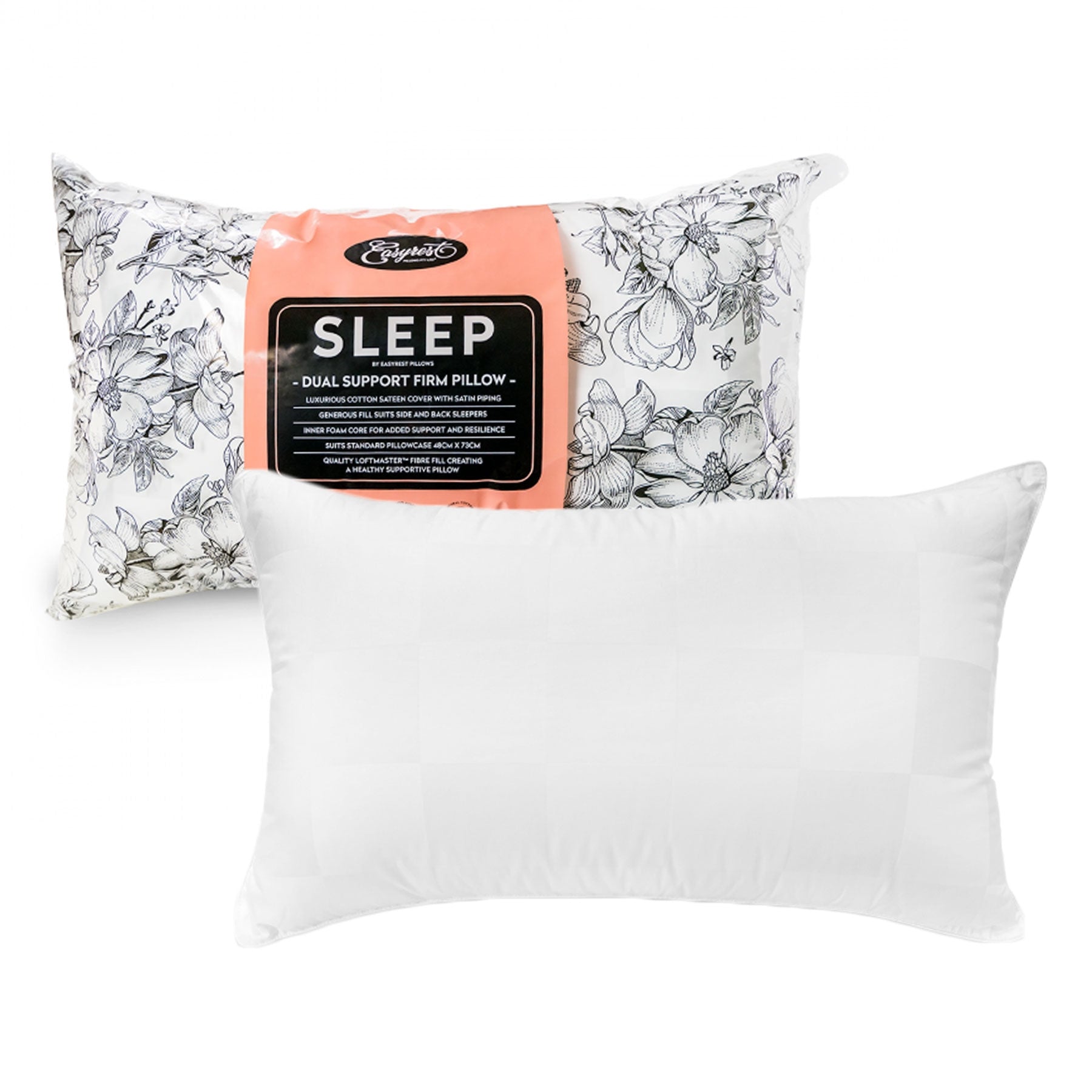 Easyrest Sleep Dual Support Firm Standard Pillow Suits Side Sleeper V442-ERT-PILLOW-SLEEPDUALSUPPORT-WHITE-ST
