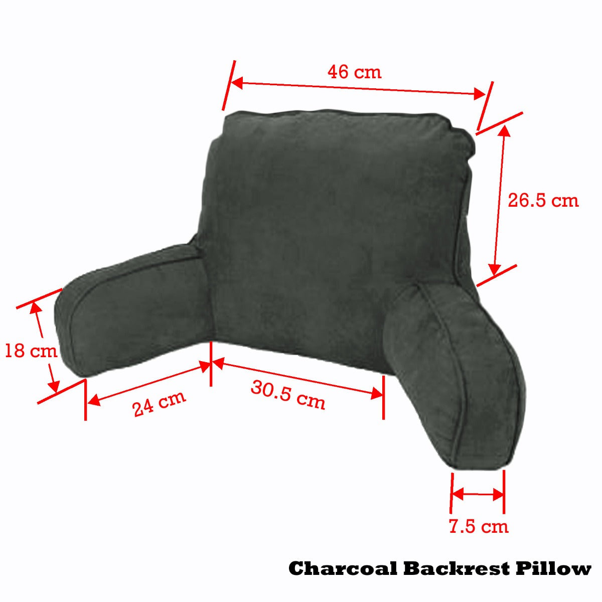 Easyrest Standard Backrest Pillow Charcoal V442-ERT-PILLOW-STANDARDBACKREST-CHARCOAL-SH