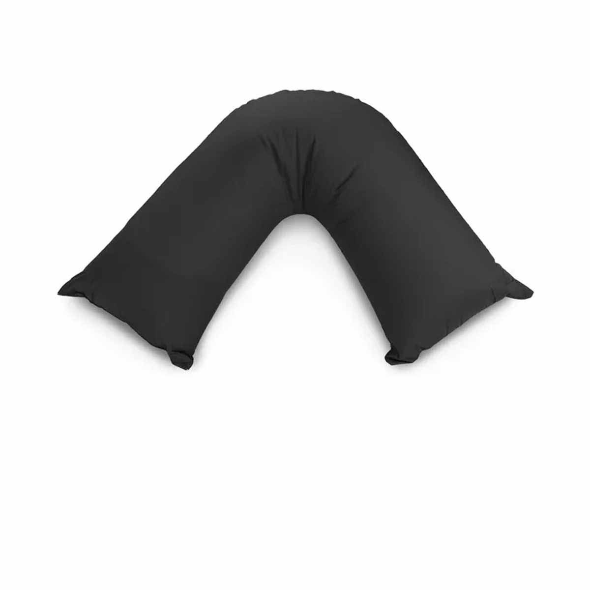 Easyrest Aus Made Medium Support Filled V Shape Pillow 64 x 39 cm Charcoal V442-ERT-PILLOW-VSHAPE-CHARCOAL-TR