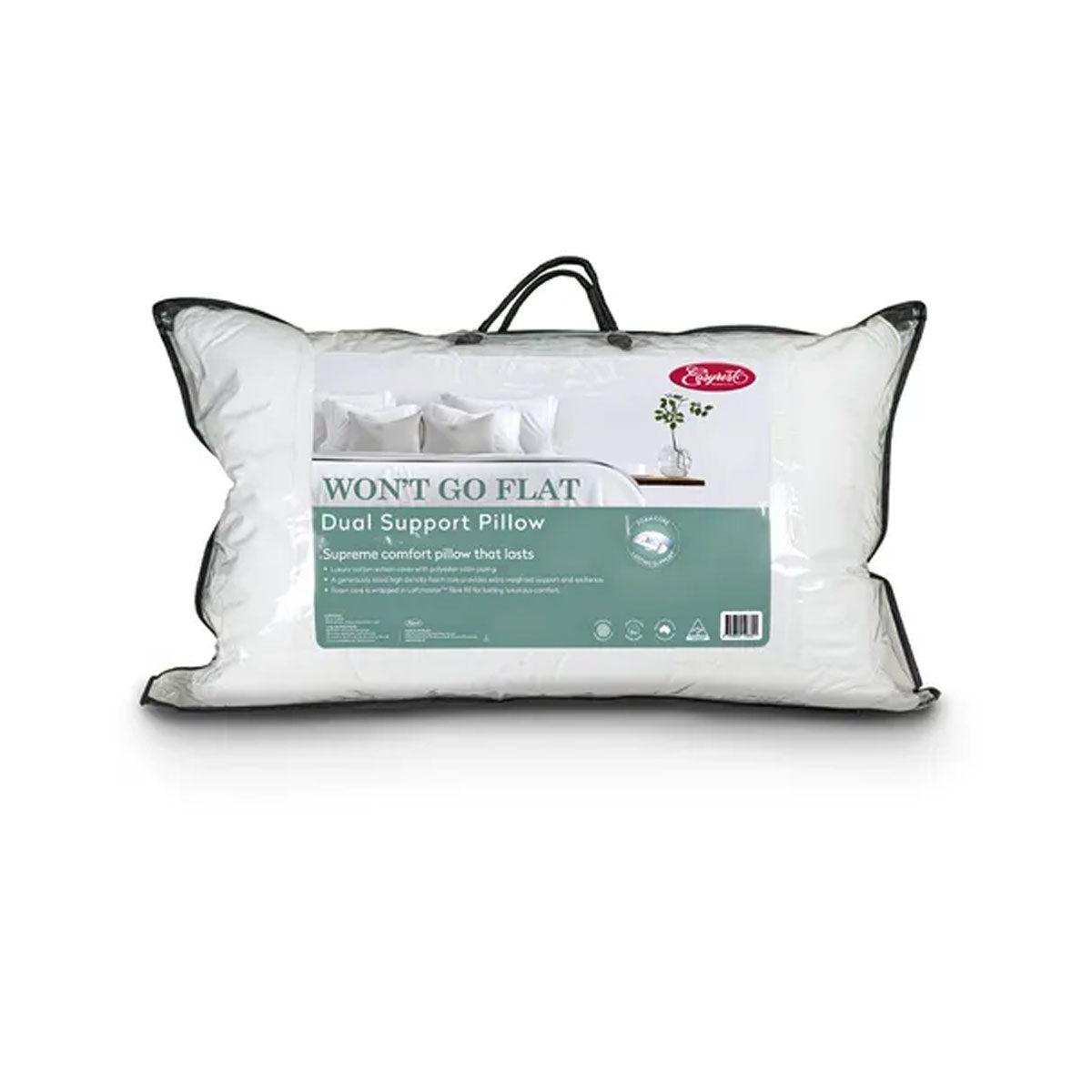 Easyrest Won't Go Flat Dual Support Standard Pillow 48 x 73 cm V442-ERT-PILLOW-WONTGOFLAT-WHITE-ST